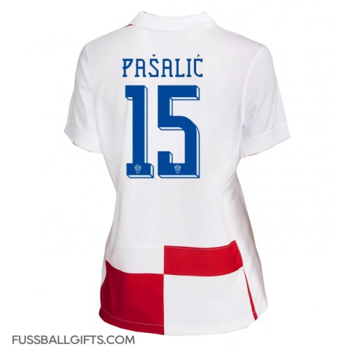 Kroatien Mario Pasalic #15 Fußballbekleidung Heimtrikot Damen EM 2024 Kurzarm